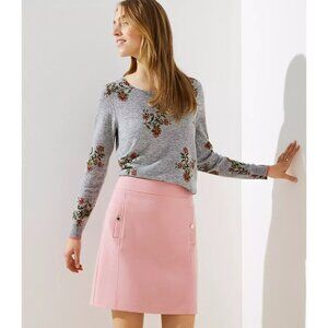 NWT Womens Size 14 TALL 14T LOFT Structured Woven Button Pocket Shift Skirt NEW